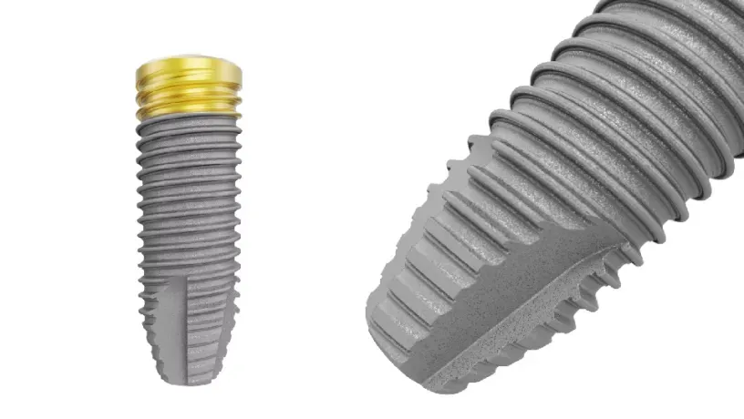 Conical connection implant shown in detail